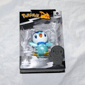Pokemon Select Metallic Piplup Figure Blue Penguin Pikachu NEW